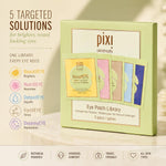Pixi hydrogel under eye patches being applied to the face for brightening and depuffing.