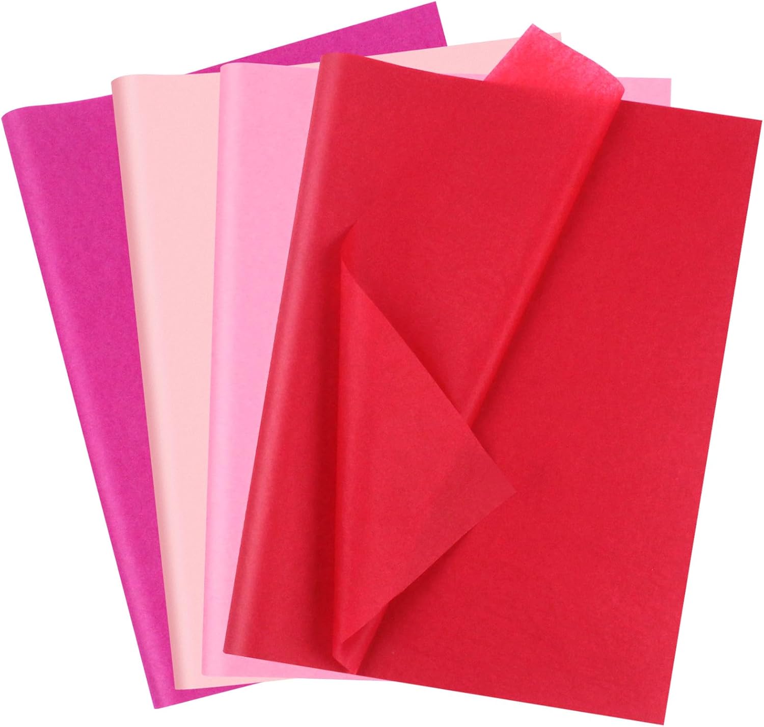 Aorzit assorted pink and red wrapping tissue paper bulk front view for gift packaging.