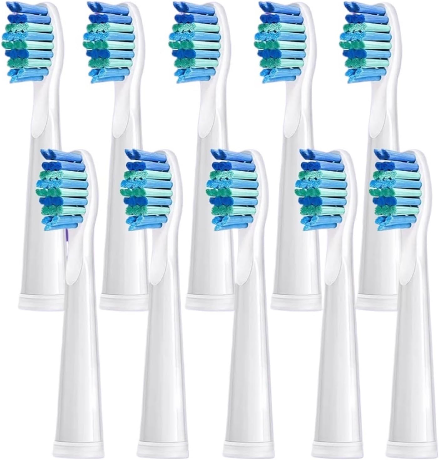 YUNCHI electric toothbrush replacement heads white ten pack front view