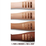 Charlotte Tilbury Beautiful Skin Foundation textured swatches for warm and neutral undertones
