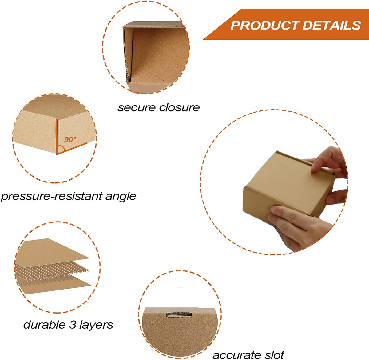 Pharege tuck top shipping box locking tab detail