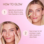 Pixi Beauty dark circle neutralizing pencil swatch on fair to tan skin