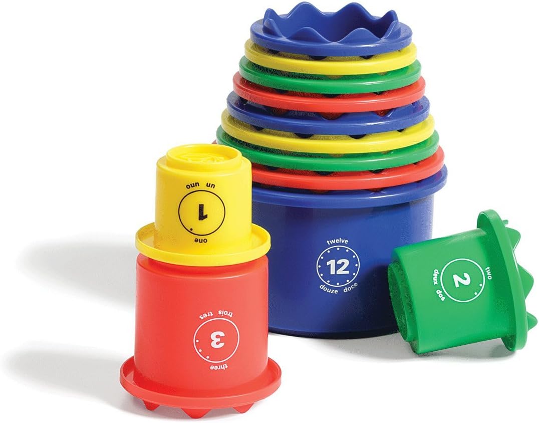 Discovery Toys Measure Up Cups front view of 12-piece stacking set