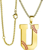 Baseball Initial Necklace for Boys Men A-Z Letter Necklaces Chain Stainless Steel Pendant with Accessories Sport Charm Baseball Gifts for Team Player Athlete Lover Fans... - Image 14
