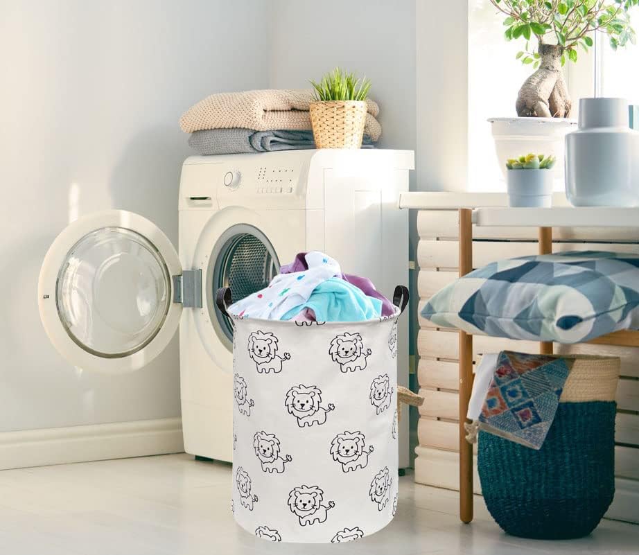 Essme lion theme home organizer basket styled elegantly inside a modern kids bedroom setup.