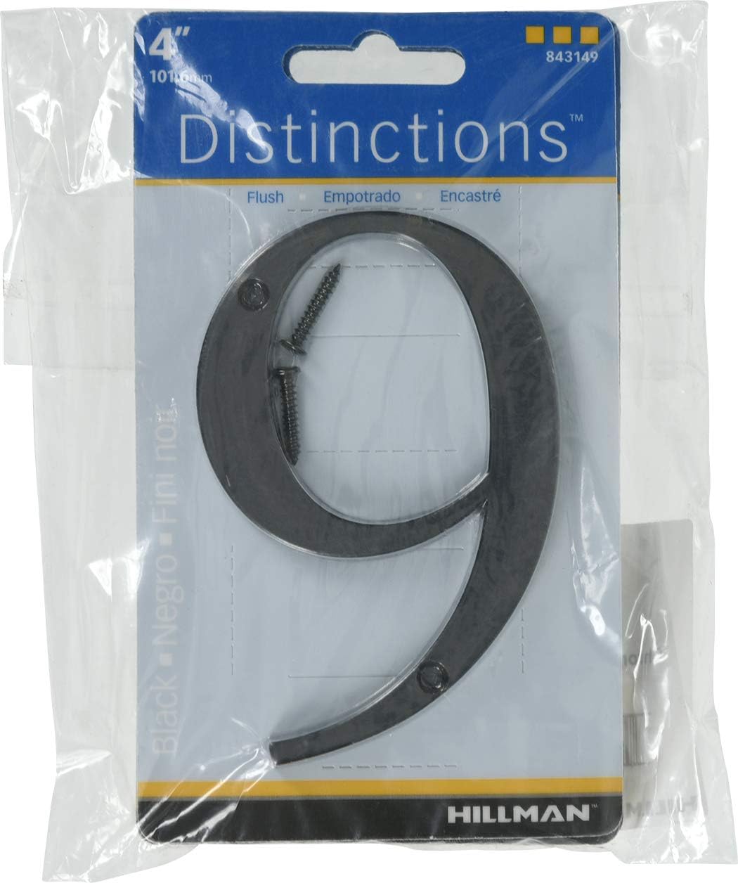 Distinctions 843149 House Number 9, Black Zinc Flush Mount Address Number, Modern Outdoor Address Sign for Front Door, Mailbox, Wall, or Plaque, 4 Inches - Image 9