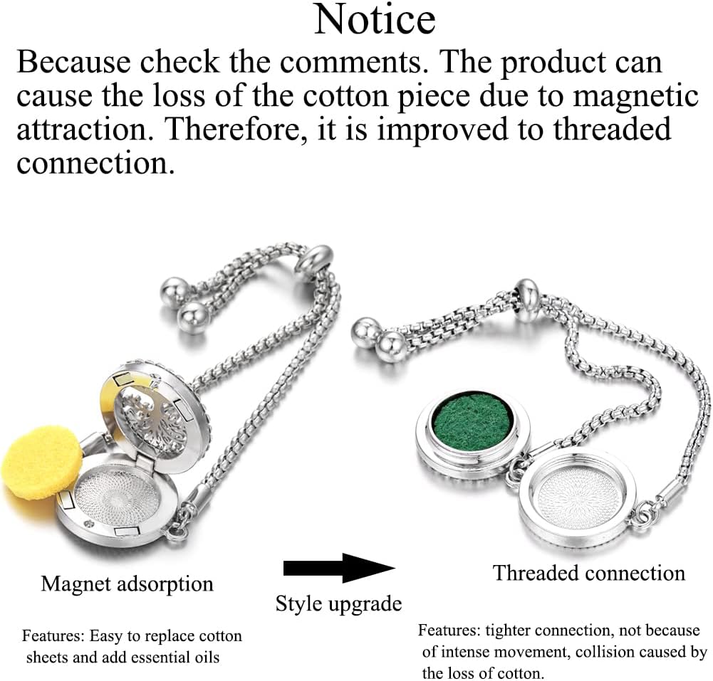 Adjustable aromatherapy scent bracelet with colorful refill pads