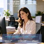 Hsility Bluetooth Headset for Work V6.1 Business Earbud with 500 mAh Charging Case100Hrs Talk Time Dual Noise Cancel Wireless Earpiece,CVC8.0 Noise Cancelling Wireless Earbud for Trucker/Home/Office - Image 9