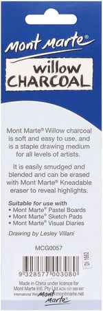Mont Marte willow charcoal close up texture view