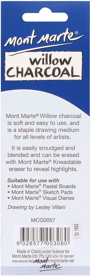 Mont Marte willow charcoal close up texture view