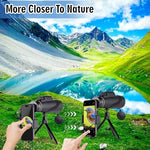Orizizhic 80x100 monocular telescope inside carrying pouch