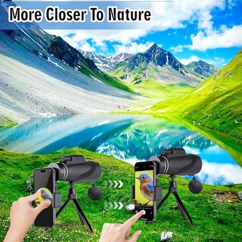 Orizizhic 80x100 monocular telescope inside carrying pouch