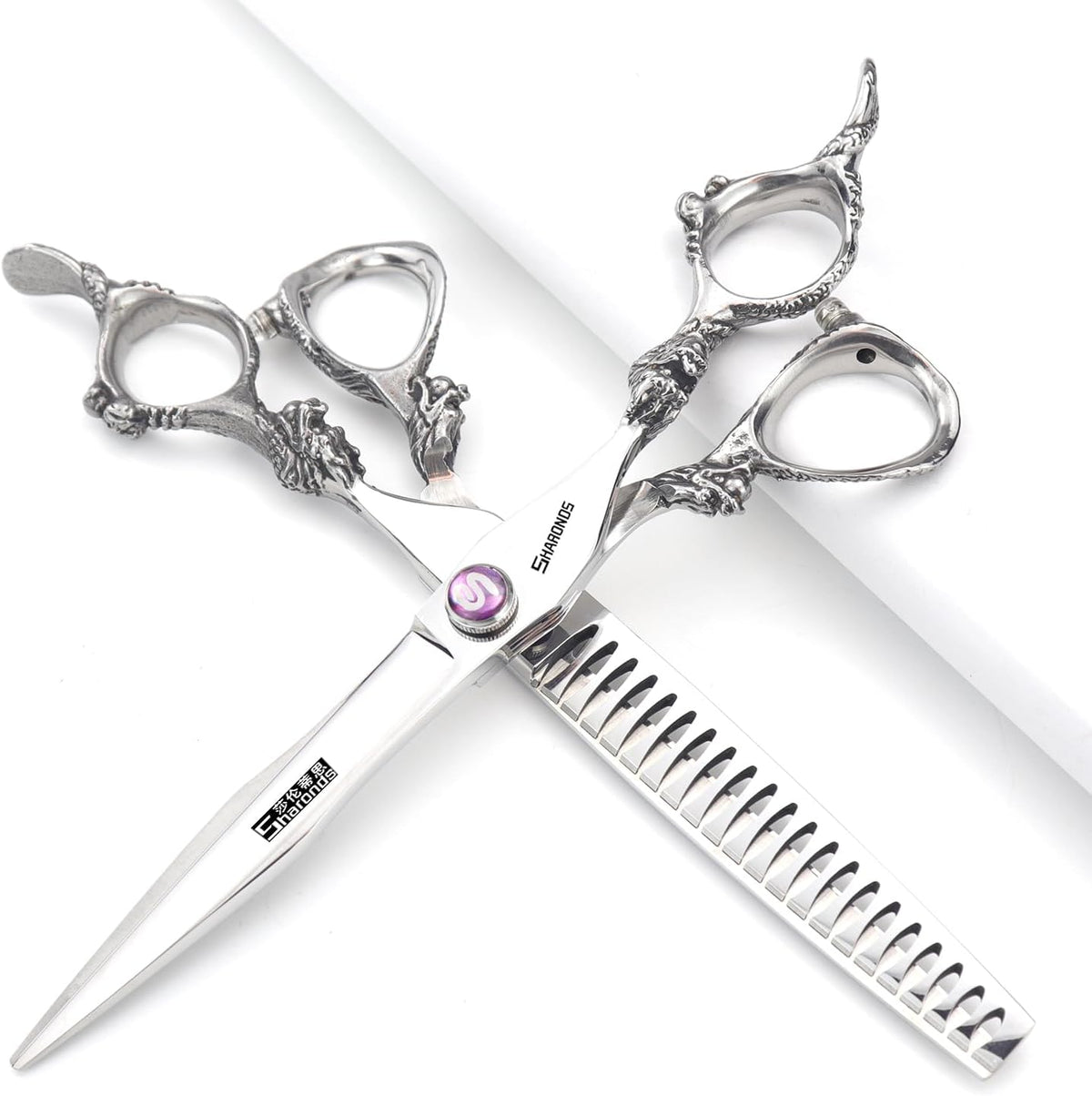 SHARONDS 7 inch haircutting shears side profile view