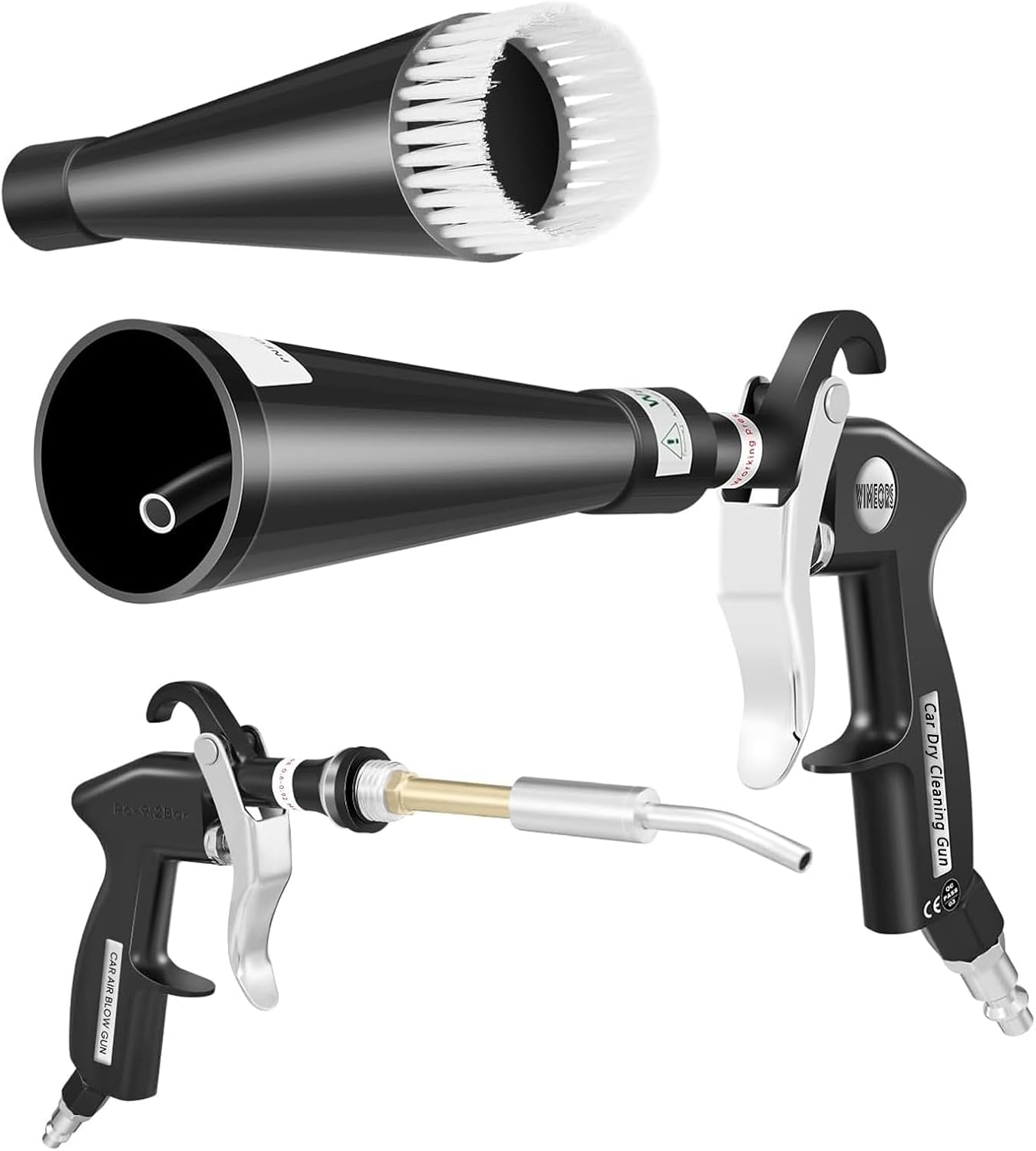 WIMEORS car cleaning gun front view showing the premium aluminum alloy body.