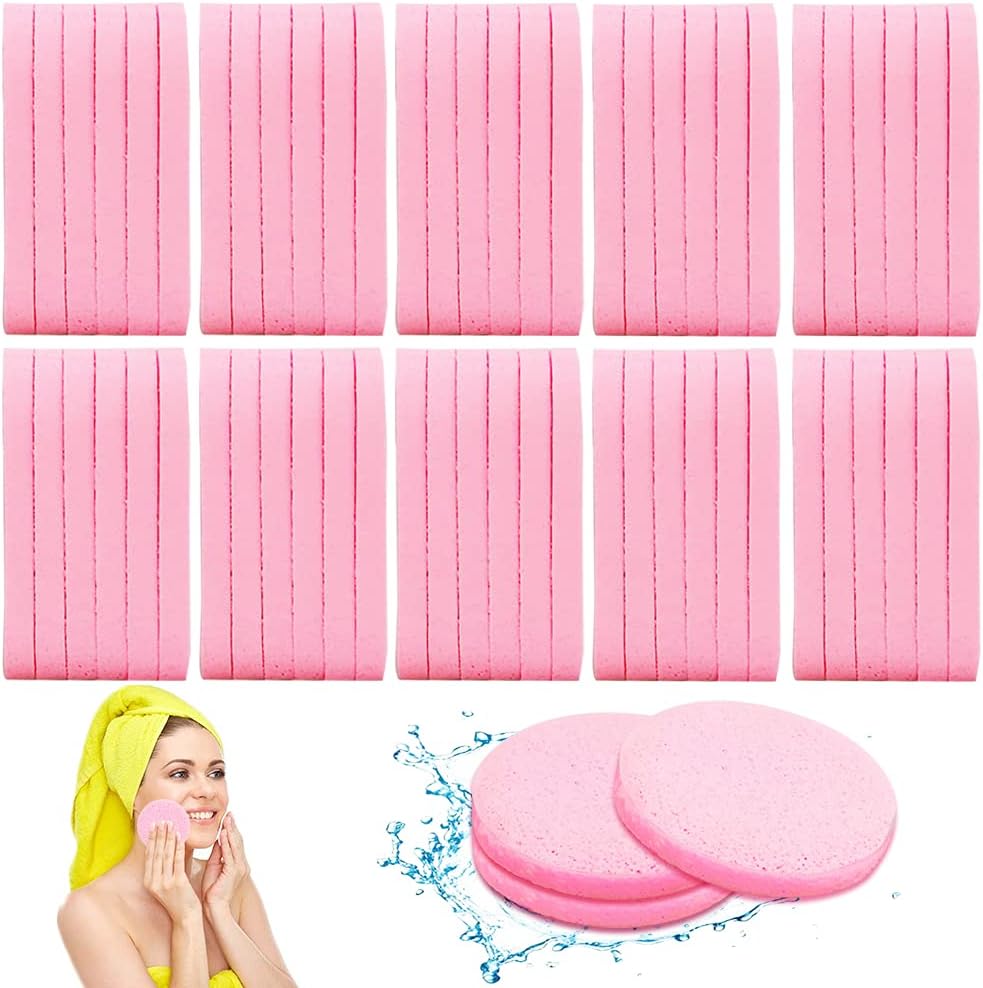 Krgiqn compressed facial sponges pink 120 count package front view