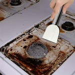 Multipurpose stainless steel scraper used on bathroom tile