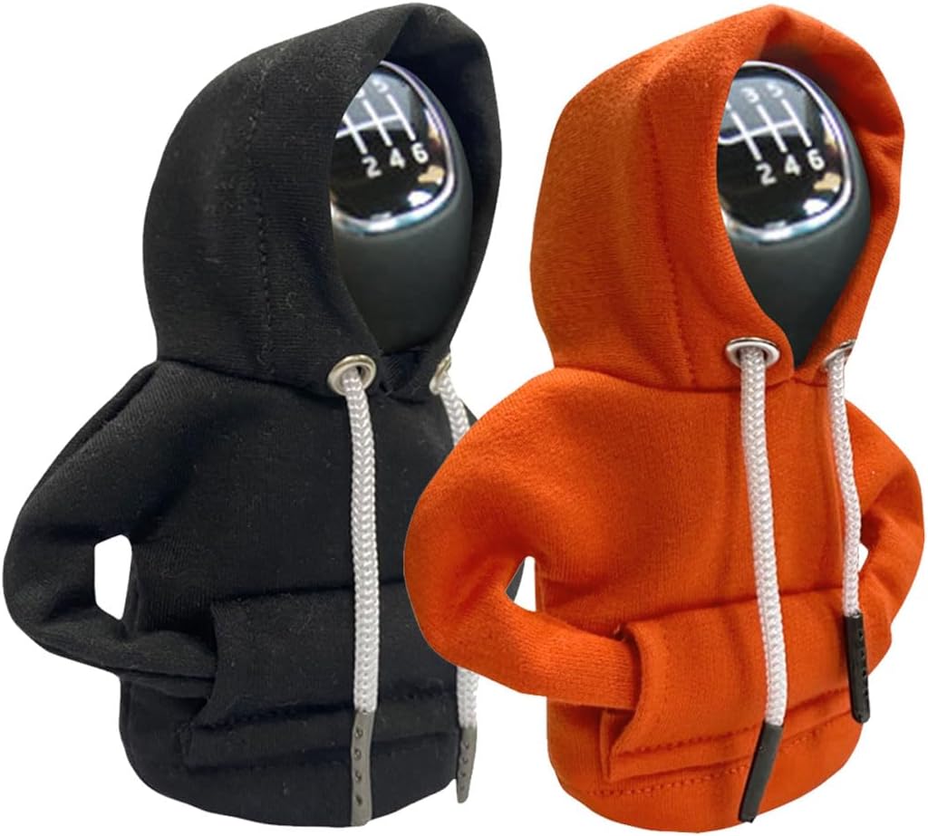 JOYCOURT Car Gear Shift Hoodie Auto Shifter Knob Cover, Orange | Nylon Fashionable Mini Hoodie Decoration, Cute Gadgets, Universal Car Interior Accessories, Fit for Manual and Automatic Cars - Image 14