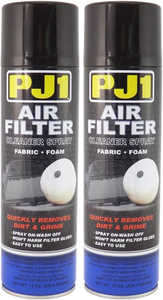 PJ1 Foam and Gauze Air Filter Cleaner two pack aerosol cans.