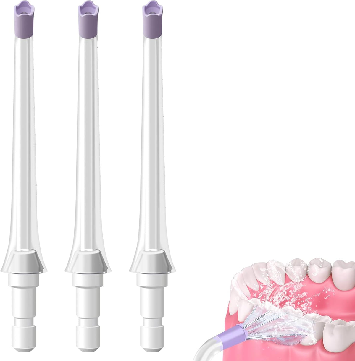 Amilkme replacement nozzles for Philips Sonicare Power Flosser front view