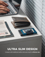 VULKIT minimalist wallet fanned out cards display