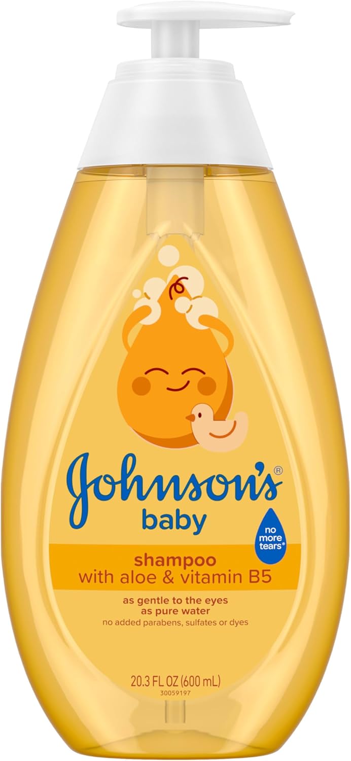Johnson's Baby Shampoo with Aloe Vera & Vitamin B5, Tear Free, Newborn Essentials, No added Parabens & Sulfates, Hypoallergenic, Baby Essentials, 20.3 fl. oz - Image 1