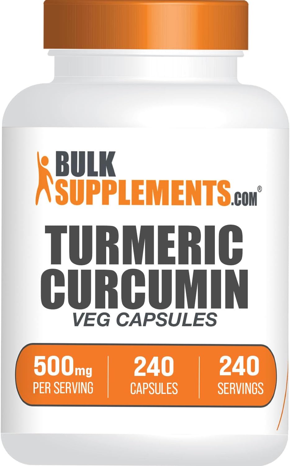 Side view of BulkSupplements turmeric extract capsule container