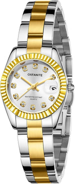 OXFANITE ladies quartz watch back case details and markings