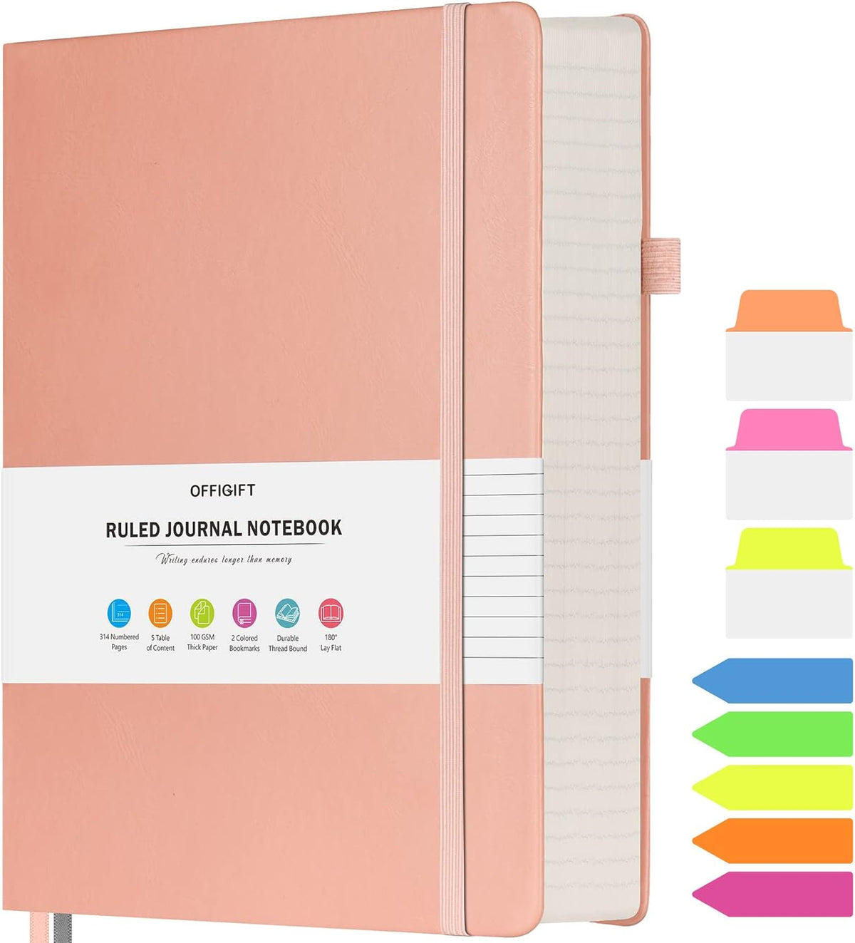 College Ruled Notebook B5, 312 Numbered Pages Diary, Lined Leather Journal | Extra-Thick with 2X Writing Space, 100gsm No Bleed Paper, Hardcover, Lay-Flat, for Work, School, Meeting Notes & Journaling - Image 9