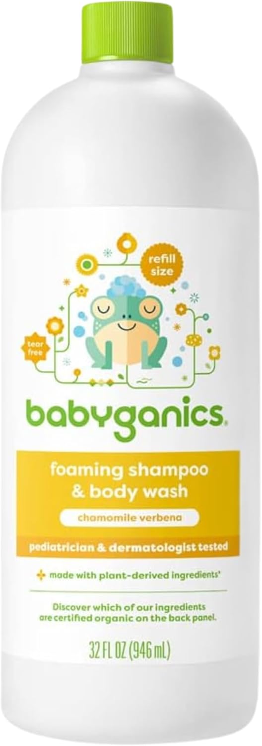 Babyganics Shampoo and Body Wash Refill, Chamomile Verbena, 32 Fl Oz - Image 1