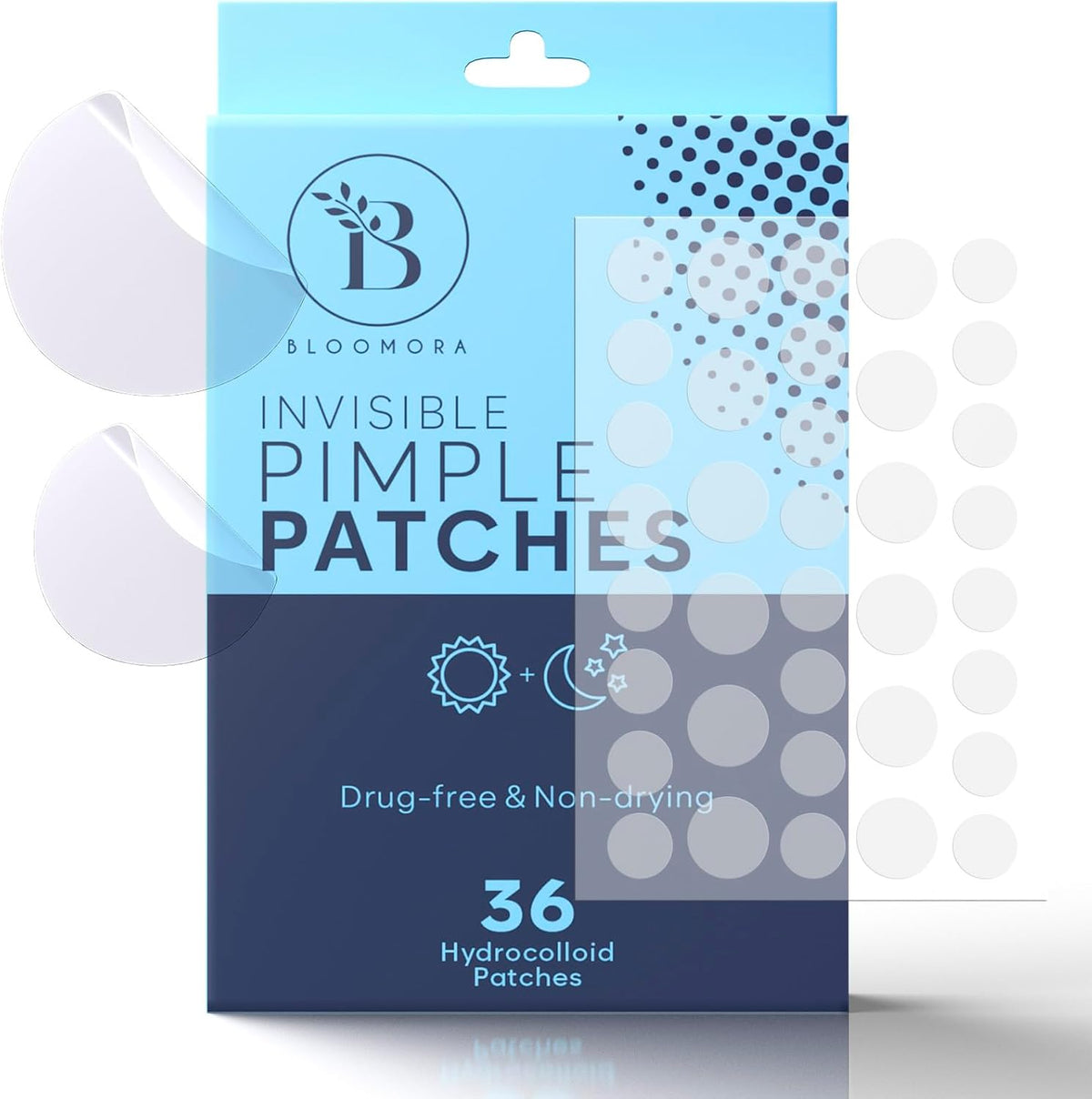 BLOOMORA Invisible Pimple Patches for Face (324 Count), Zit Patches for pimples, Hydrocolloid Bandages, Zit Stickers for Face - S/L Sizes - Image 10