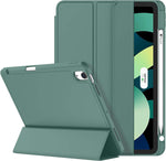 ZryXal iPad Air 11 inch smart folio case in midnight green front view showing trifold screen protection