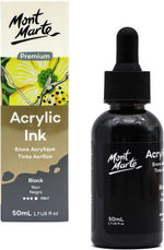 Mont Marte acrylic ink set box back specifications