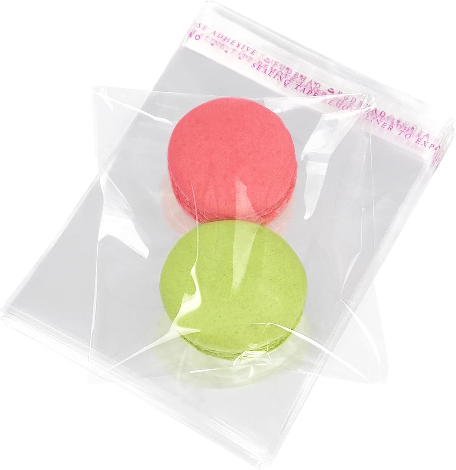 Morepack self sealing cellophane bags front view showcasing crystal clear packaging clarity.