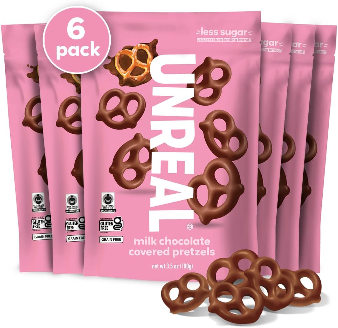 Unreal Milk Chocolate Covered Pretzels front view pack