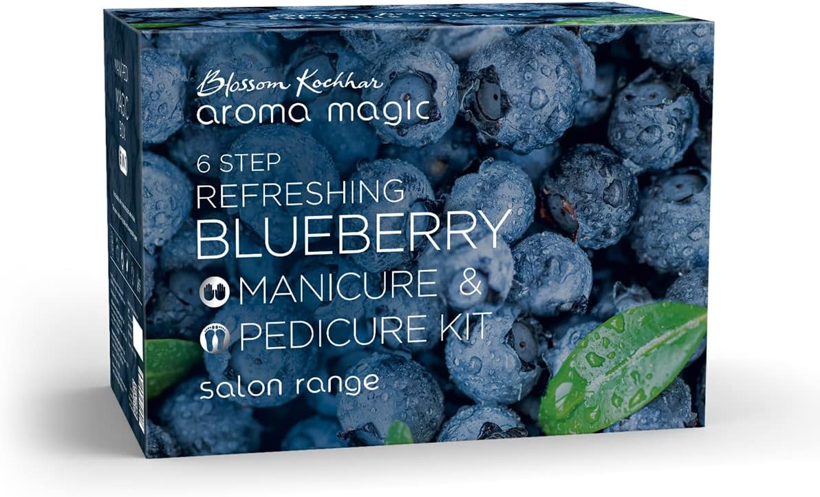 Aroma Magic Blueberry Manicure And Pedicure Kit front view professional packaging