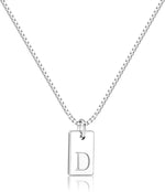 Poxtex Dainty Initial Necklace for Women - 14K Gold Silver Plated Letter Pendant, Trendy Waterproof Non-Tarnish Personalized Name Tag Charm Necklace, Cute Square A-Z Jewelry Birthday Gift for Women - Image 11