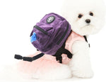 FLAdorepet pet self carrier back view highlighting the integrated poop bag dispenser feature
