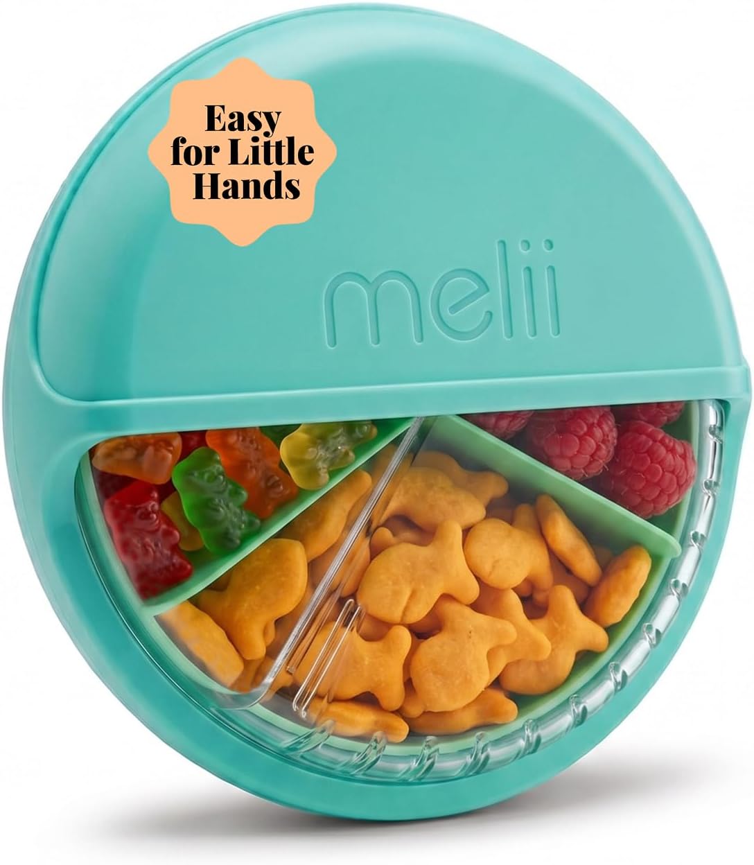 melii Spin Snack Container | 3-Compartment Rotating Snack Box with Sliding Window, BPA-Free, Dishwasher Safe, Portable Snack Container for Kids Ages 3+ (Pink) - Image 11