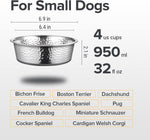URBUDDIES pet bowls showing non slip gray silicone bottom