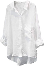 Minibee women long sleeve button down shirt front view