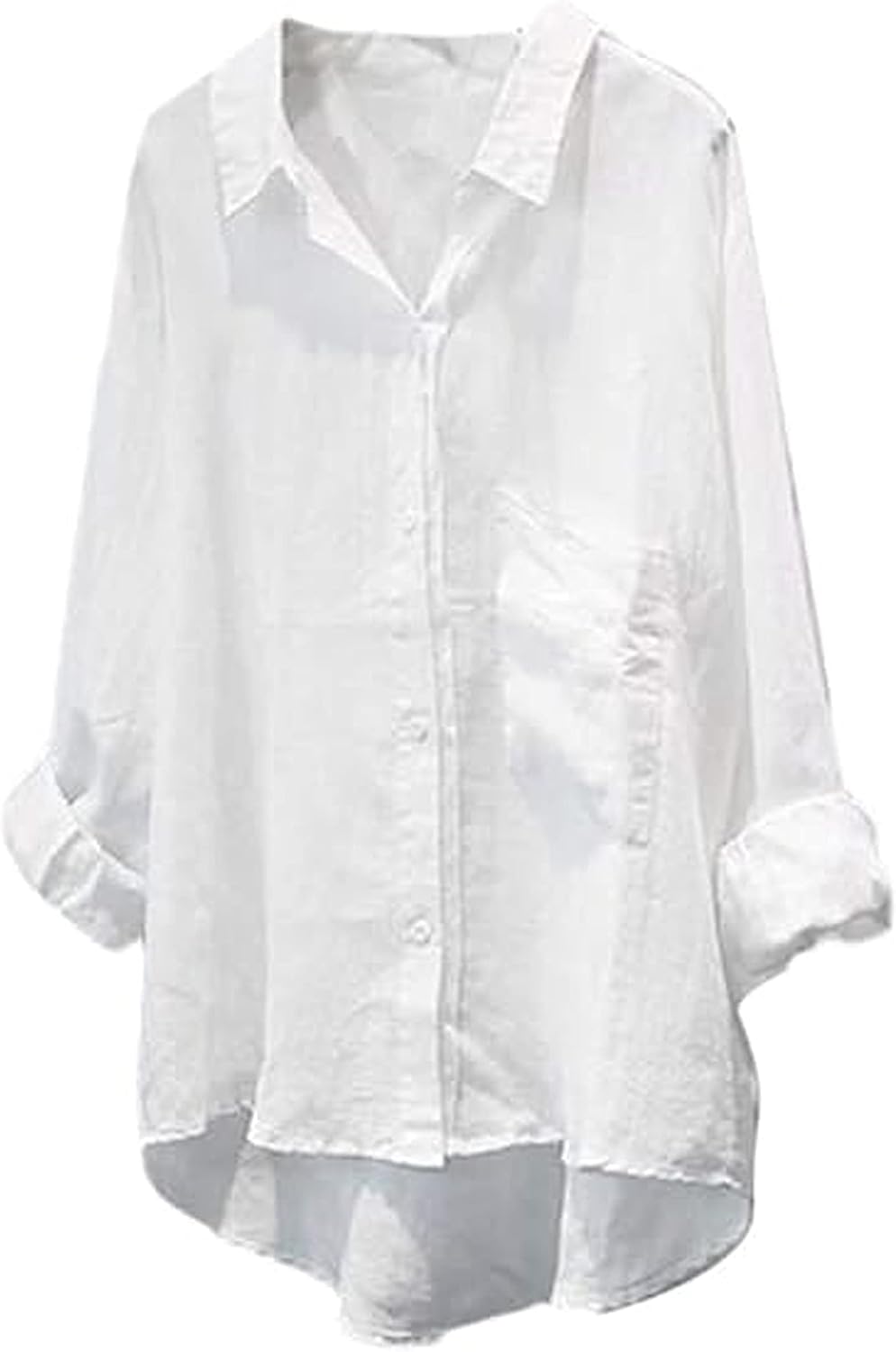 Minibee women long sleeve button down shirt front view