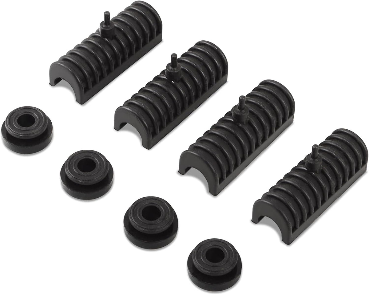 WOWTK hard saddlebag rubber grommets and cushions kit front view showcasing the full eight piece hardware set