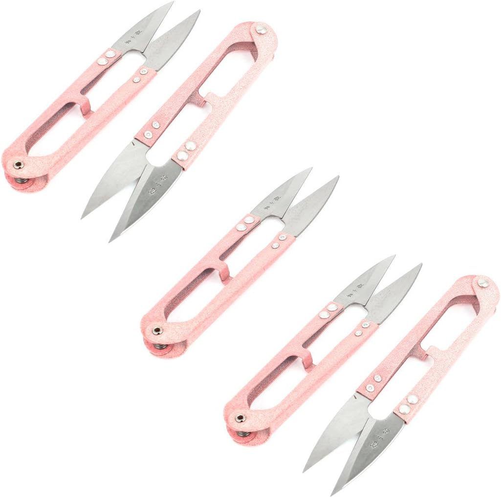 Aexit 5 pcs metal grip yarn scissors front view thread cutter