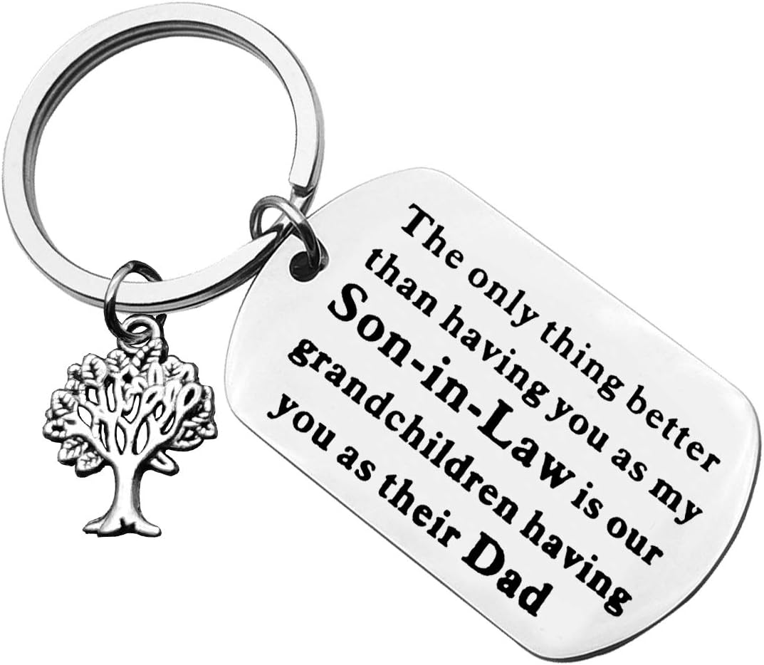 Dabihu son in law keychain front view with engraved quote