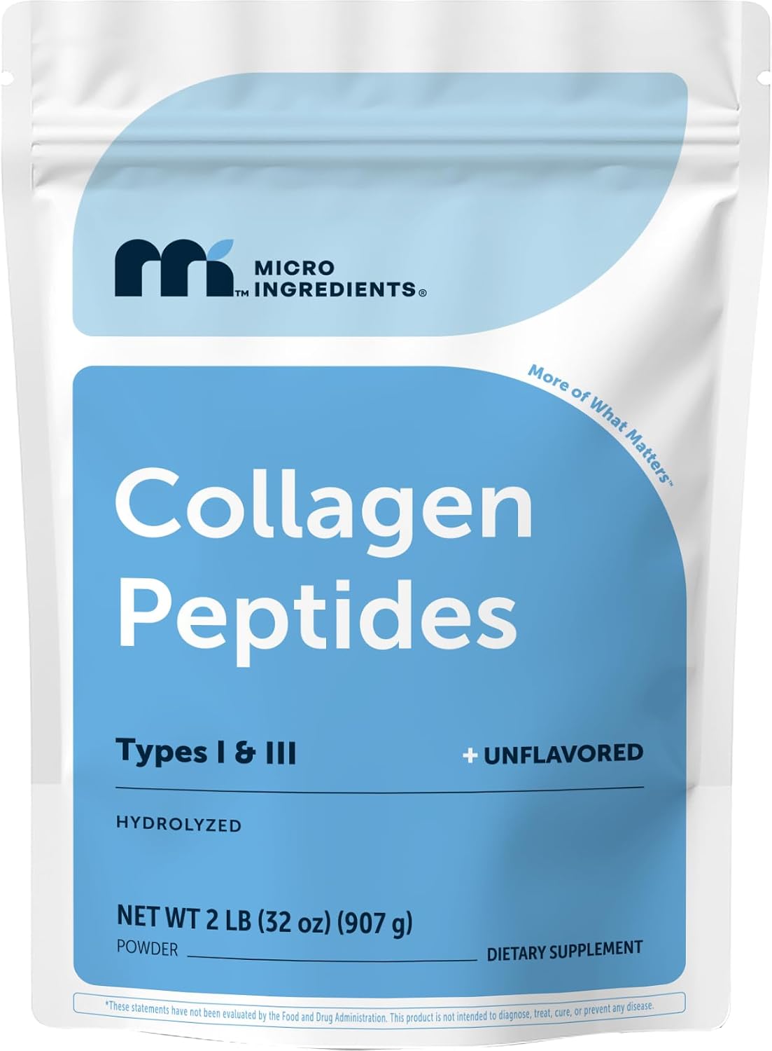 Micro Ingredients hydrolyzed collagen peptides powder front view