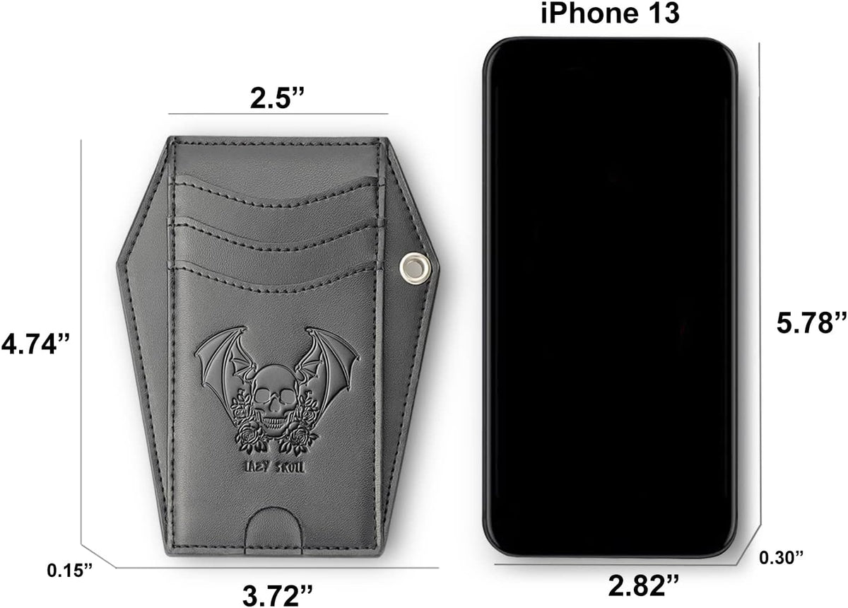 Lazy Skull spooky wallet side profile showing slim design