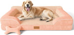 Extra Large Dog Bed, Orthopedic Dog Bed with Cooling Gel Memory Foam, Waterproof XL Pet Bed with Removable Washable Cover, 42" Pet Sofa Couch Dutch Velvet with Bone Toy, Light Gray - Image 14