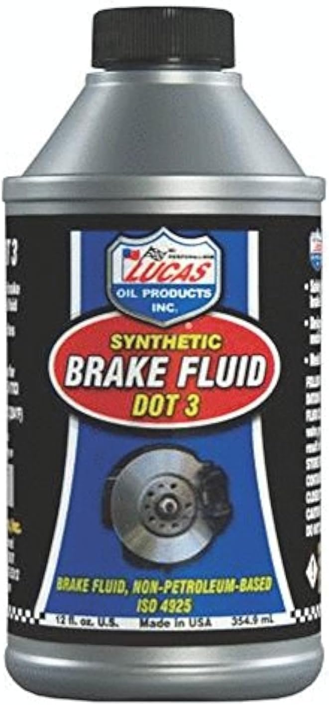 Lucas Oil Synthetic DOT 3 Brake Fluid twelve ounce bottle front view