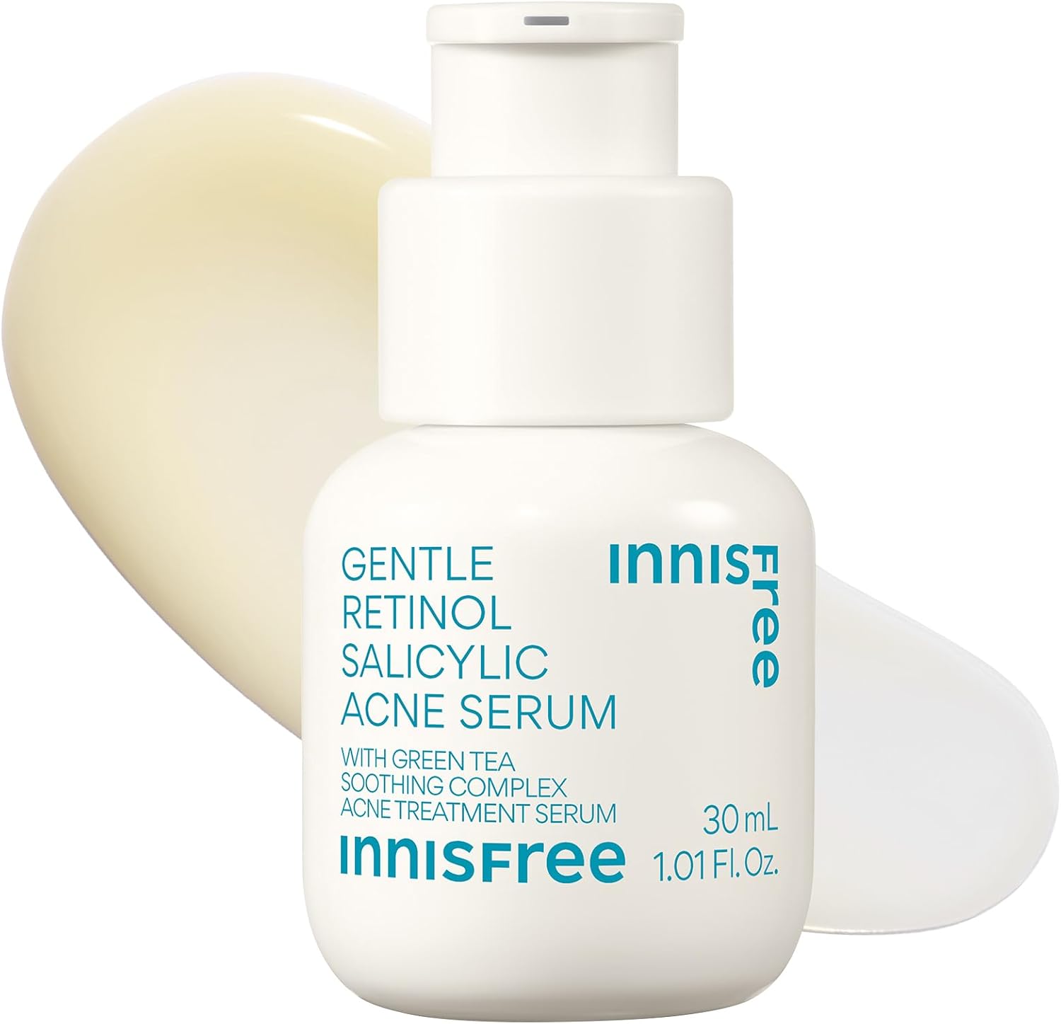 Innisfree Gentle Retinol Salicylic Acne Serum front view bottle for clarifying skin care routine