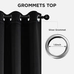Joydeco black polyester microfiber curtain panel detail